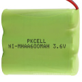 pkcell 3.6v 600mAh AA NI-MH rechargeable batteries pack with factory price